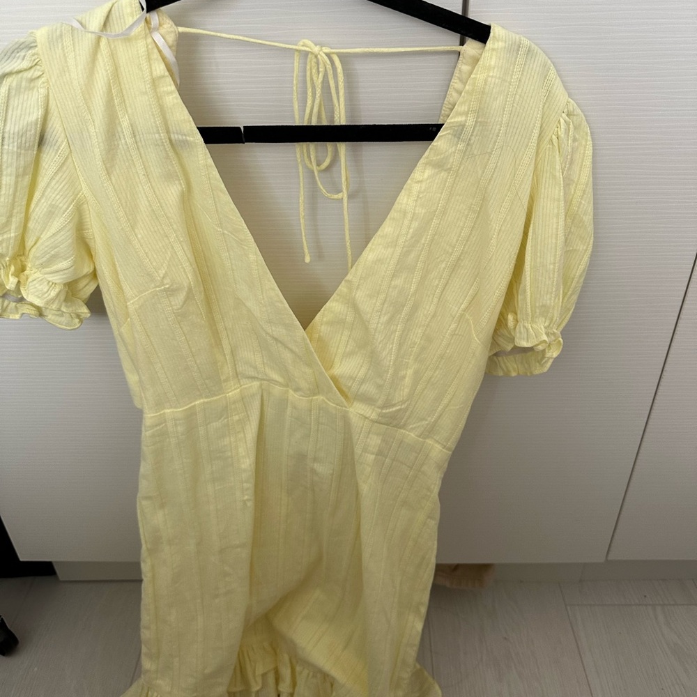 Yellow Mini Ruffled Dress